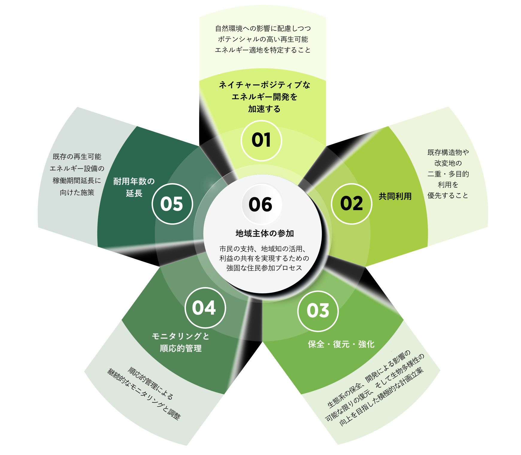 図3. ネイチャーポジティブなエネルギー開発に向けた6つの原則